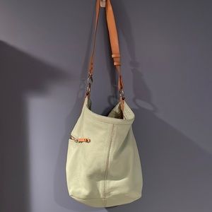 Roots light baby blue 100% soft leather hobo bag